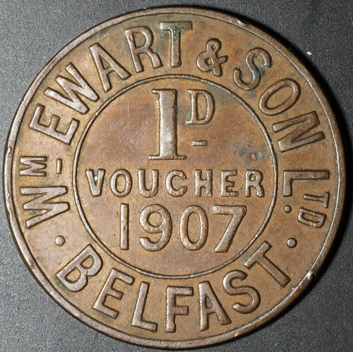 Rare irish token 1907 william - rare,
